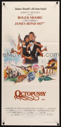 5a775 OCTOPUSSY Aust daybill '83 art of Roger Moore as James Bond by Daniel Gouzee!