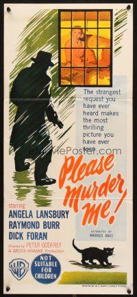 5a797 PLEASE MURDER ME Aust daybill '56 Angela Lansbury & Raymond Burr, deadliest pact ever made!