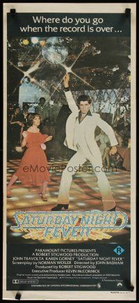 5a850 SATURDAY NIGHT FEVER r-rated Aust daybill '77 disco dancer John Travolta & Karen Lynn Gorney!