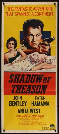 5a865 SHADOW OF TREASON Aust daybill '63 the fantastic English adventure that spanned a continent!
