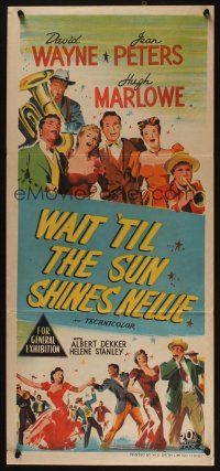 5a972 WAIT 'TIL THE SUN SHINES, NELLIE Aust daybill '52 David Wayne, Jean Peters, Hugh Marlowe!