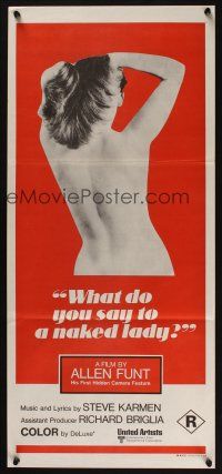 5a978 WHAT DO YOU SAY TO A NAKED LADY Aust daybill '70 Allen Funt's Candid Camera feature film!
