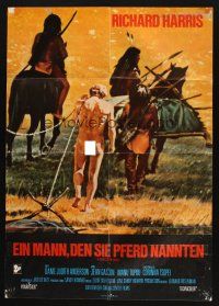 5a395 MAN CALLED HORSE German '70 Sioux Indian warriors dragging naked Richard Harris!
