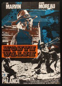 5a399 MONTE WALSH blue style German '70 artwork of cowboys Lee Marvin & Jack Palance!