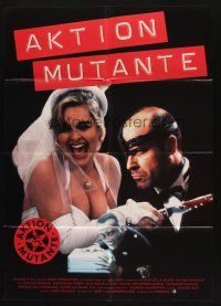 5a404 MUTANT ACTION German '92 Accion mutante, wild image of bride with bloody knife & groom!