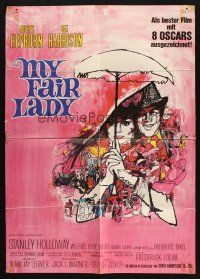 5a405 MY FAIR LADY German R72 classic art of Audrey Hepburn & Rex Harrison by Bob Peak!