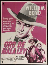 5a090 FOOL'S GOLD Mexican poster R50s cool art of William Boyd as Hopalong Cassidy!