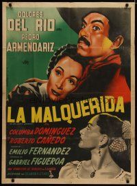 5a095 LA MALQUERIDA Mexican poster '51 artwork of sexy Dolores Del Rio & Pedro Armendariz!