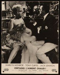 5a075 SOME LIKE IT HOT set of 2 French LCs '59 Marilyn Monroe w/Tony Curtis & Jack Lemmon in drag