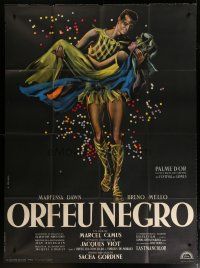 5b237 BLACK ORPHEUS French 1p R61 Marcel Camus' Orfeu Negro, best art by Georges Allard!