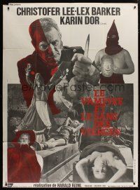 5b239 BLOOD DEMON French 1p '69 Christopher Lee, from Edgar Allan Poe's The Pit and the Pendulum!