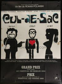 5b271 CUL-DE-SAC style B French 1p '66 Roman Polanski, wonderful different art by Jan Lenica!