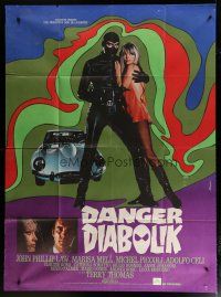5b273 DANGER: DIABOLIK French 1p '68 Mario Bava, John Phillip Law & sexy Marisa Mell, Vaissier art!