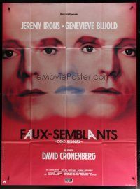5b277 DEAD RINGERS French 1p '89 Jeremy Irons & Genevieve Bujold, directed by David Cronenberg!