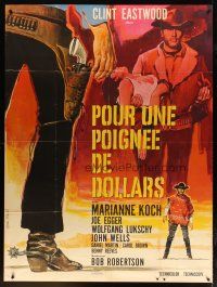 5b302 FISTFUL OF DOLLARS French 1p '66 Sergio Leone, different art of Clint Eastwood by Tealdi!