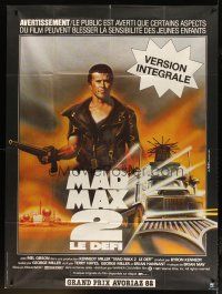 5b366 MAD MAX 2: THE ROAD WARRIOR French 1p R83 Mel Gibson, different art by Michel Landi!