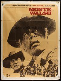5b385 MONTE WALSH French 1p '71 different close up of cowboy Lee Marvin & Jack Palance!