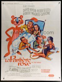 5b417 PINK PANTHER French 1p '64 wacky art of Peter Sellers, David Niven, Capucine & cast!