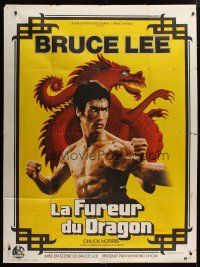 5b439 RETURN OF THE DRAGON French 1p '74 great close up of kung fu master Bruce Lee, classic!