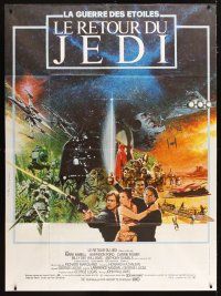 5b440 RETURN OF THE JEDI French 1p '83 George Lucas classic, different montage art by Michel Jouin