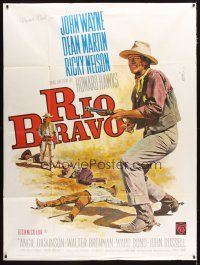 5b443 RIO BRAVO French 1p R60s Howard Hawks, different art of John Wayne by Jean Mascii!