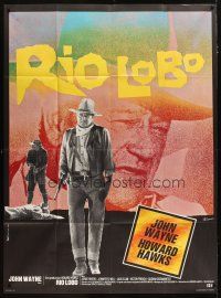 5b445 RIO LOBO French 1p '71 Howard Hawks, John Wayne, great cowboy image by Ferracci!