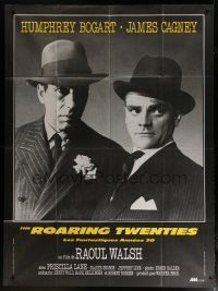5b446 ROARING TWENTIES French 1p R70s different portrait of James Cagney & Humphrey Bogart!