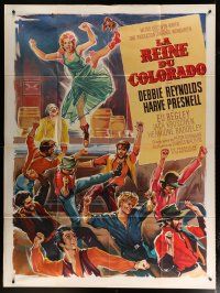 5b497 UNSINKABLE MOLLY BROWN French 1p '65 different art of Debbie Reynolds by Roger Soubie!