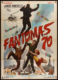5b036 FANTOMAS Italian 1p '64 Jean Marais, Louis De Funes, Mylene Demongeot, art of master thief!