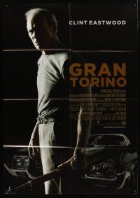 5b040 GRAN TORINO Italian 1p '09 close up of Clint Eastwood full-length with gun by title car!