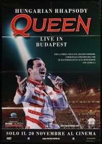 5b084 QUEEN LIVE IN BUDAPEST advance Italian 1p '13 great rock & roll image of Freddie Mercury!