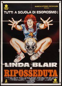 5b088 REPOSSESSED Italian 1p '90 wacky Exorcist spoof w/ Linda Blair, Ned Beatty & Leslie Nielsen!