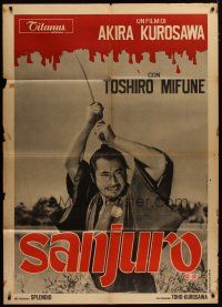5b092 SANJURO Italian 1p '68 Akira Kurosawa's Tsubaki Sanjuro, Samurai Toshiro Mifune!