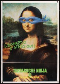 5b112 TEENAGE MUTANT NINJA TURTLES II Italian 1p '91 Secret of the Ooze, different Mona Lisa image!