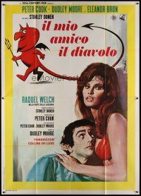 5b134 BEDAZZLED Italian 2p '68 Nistri art of Dudley Moore stares at sexy Raquel Welch as Lust!