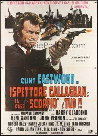 5b151 DIRTY HARRY Italian 2p R70s art of Clint Eastwood pointing gun by P. Franco, Don Siegel