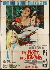 5b183 NIGHT OF THE IGUANA Italian 2p '64 Richard Burton, Ava Gardner, Sue Lyon, Kerr, John Huston
