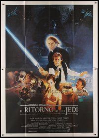 5b192 RETURN OF THE JEDI Italian 2p '83 George Lucas classic, Mark Hamill, Harrison Ford, Sano art!