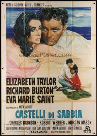 5b196 SANDPIPER Italian 2p '65 great different art of sexy Elizabeth Taylor & Richard Burton!