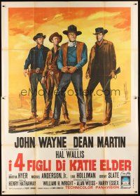 5b198 SONS OF KATIE ELDER Italian 2p '65 different art of John Wayne, Dean Martin & others!