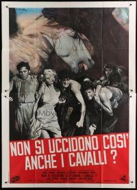 5b201 THEY SHOOT HORSES, DON'T THEY Italian 2p '70 Jane Fonda, completely different Ciriello art!