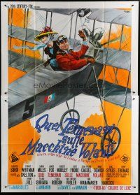 5b203 THOSE MAGNIFICENT MEN IN THEIR FLYING MACHINES Italian 2p '65 different Nistri airplane art!