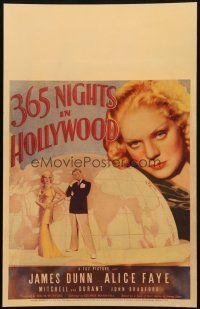 5b513 365 NIGHTS IN HOLLYWOOD WC '34 great image of Alice Faye over globe & with James Dunn!