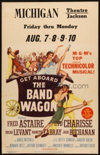 5b545 BAND WAGON WC '53 great image of Fred Astaire & sexy Cyd Charisse showing her legs!