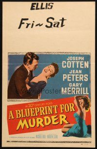 5b566 BLUEPRINT FOR MURDER WC '53 no one deserved to die more than sexy bad Jean Peters!