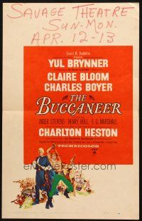 5b572 BUCCANEER WC '58 Yul Brynner, Charlton Heston, directed by Anthony Quinn!