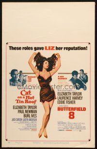 5b578 CAT ON A HOT TIN ROOF/BUTTERFIELD 8 WC '66 art of super sexy Elizabeth Taylor in nightie!