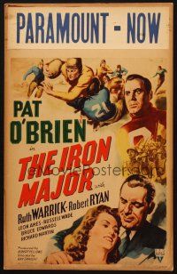 5b693 IRON MAJOR WC '43 Pat O'Brien plays football in the military, great sports art!