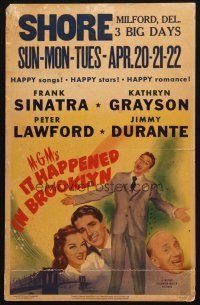5b696 IT HAPPENED IN BROOKLYN WC '47 Frank Sinatra, Jimmy Durante by Al Hirschfeld!