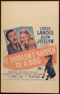5b698 IT SHOULDN'T HAPPEN TO A DOG WC '46 close up of Carole Landis & Allyn Joslyn with Doberman!